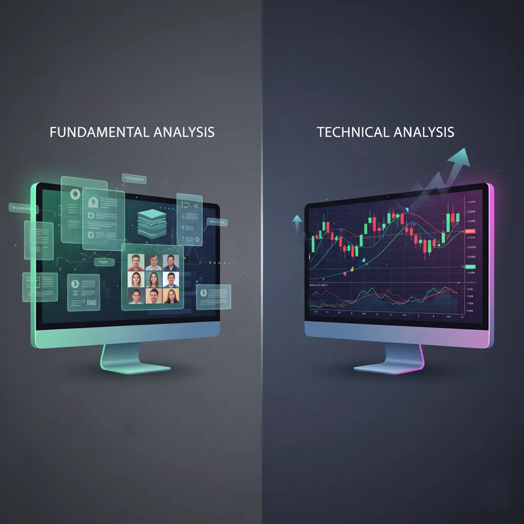 Deux écrans, un pour analyse fondamentale, l'autre pour technique