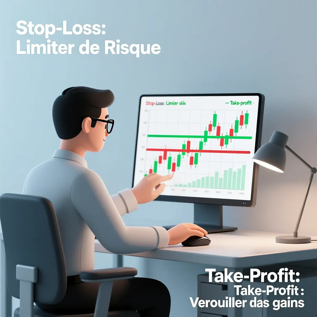 Trader appliquant un stop-loss pour gérer le risque en crypto